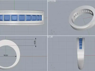 ring woman 3D print model 8