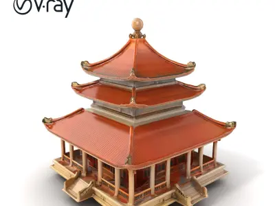 Confucian Temple Architectural Precision Model Pack Low-poly 3D model