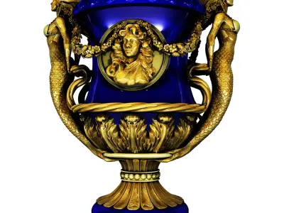 Mermaid decorative vase 80 3D model