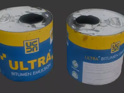 Bitumen Emulsion Drum 3D Scan Low-poly 3D model