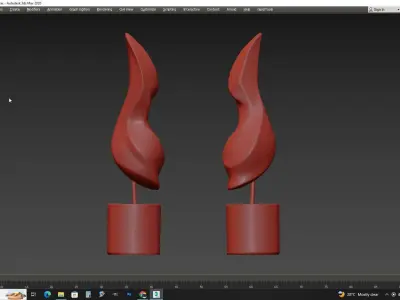 Abstract sculpture  Low-poly 3D model