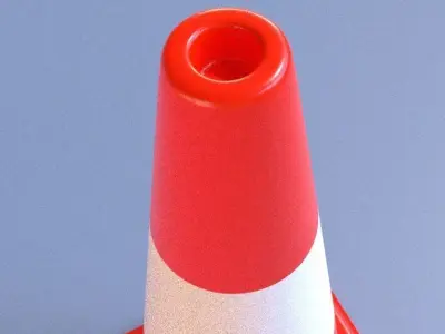 traffic cone low poly 3D model Low-poly 3D model