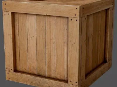 wooden box PBR Game-Ready Low-poly 3D model