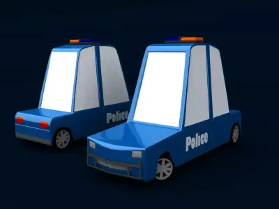 Little 3D Police Car Free low-poly 3D model