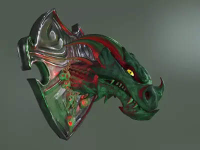 Dragon head Low-poly 3D model