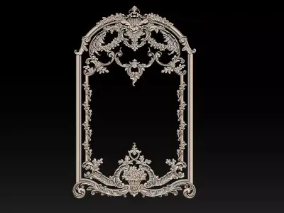 Ornamental Relief CNC Model for Wooden Doors and Wall Panels 3A 3D print model