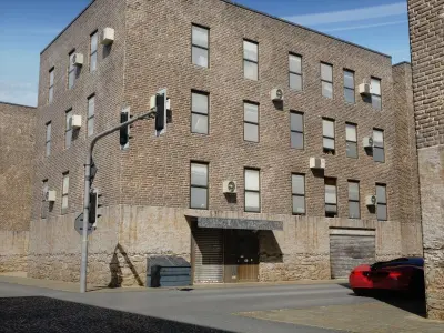 Street Scene Low-poly 3D model