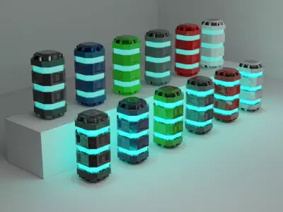 Game ready Low Poly PBR Sci-fi box 4 of 5  Free low-poly 3D model