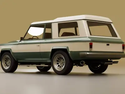 70s generic SUV 2 door Low-poly 3D model