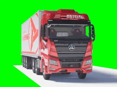 Semi Truck with Cockpit 3D model