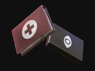 Stylized Books Low-poly 3D model