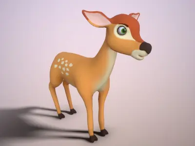 Cartoon Doe Low-poly 3D model
