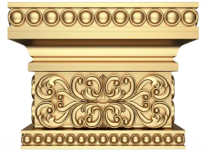 Carved Capital 0802 Low-poly 3D model