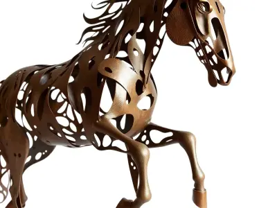 Bronze Filigree Horse model pack Low-poly 3D model