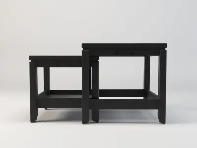 Nest of table - Coffee table - Side table - End table Low-poly 3D model
