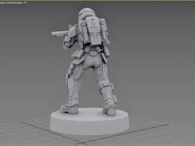 Armored Soldier High Detail STL File for 3D Printing 3D print model