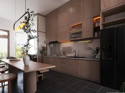 Interior Living And Kitchent Complete File 3D print model