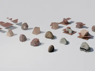 Natural Rock Coffee Table Sculpture Design or Outdoor Chair 3D model