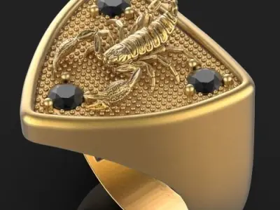 scorpion ring Silver Gold  Print 3D print model