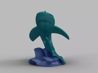Marine Animal Set Dolphin Whale Shark 3D print model