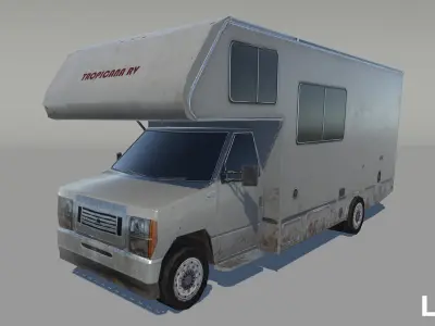 Campervan RV Low-poly 3D model