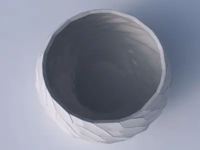 Bowl spheric twisted with fine twisted organic cells 3D print model