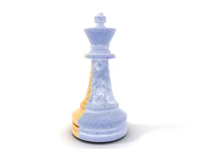 Ornate Ivory Chess King model pack Low-poly 3D model