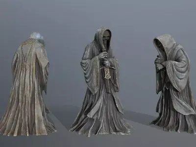 Dark statue Low-poly 3D model