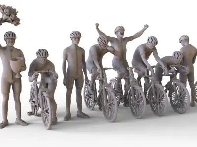 cyclists 3D print model