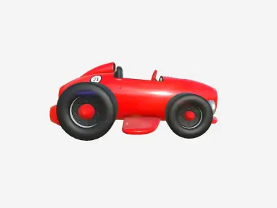 Cartoon Kart B01 Red - Vehicle Racing Design Low-poly 3D model