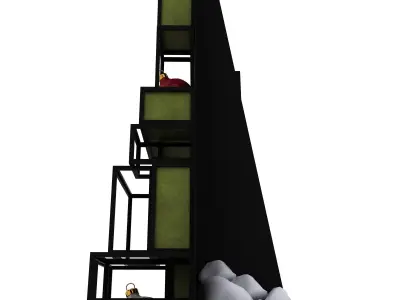 Wireframe Christmas Tree 3D model