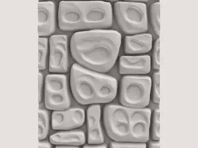 Random Rubble Stone Facade 3D model
