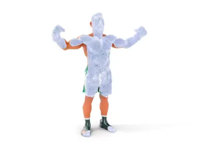 Athletic Boxer Character Model Rigged and Animated Low-poly 3D model