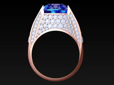 Oval stone ring - Mens Rings - N3596 3D print model