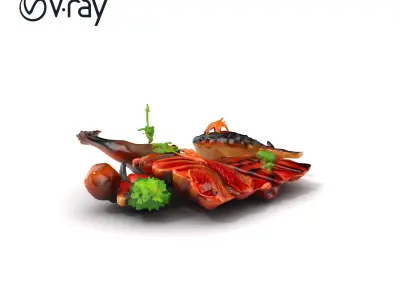 Gourmet BBQ Feast Model Pack Low-poly 3D model