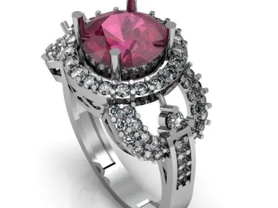ruby daimond ring 3D print model buy