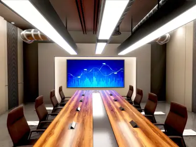 Office Conference Room Low-poly 3D model