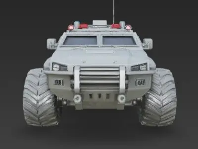 3D Printable Armored Police Vehicle Model 3D print model