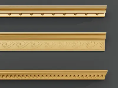 Classic carvings moldings and gypsum cornice 8 Low-poly 3D model
