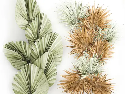 Wall panel made of dry palm leaves 226 3D model