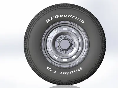 Wheel for scale model of Chevy truck 10 windows 3D print model