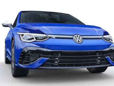 Volkswagen Golf 8 R 2022 Low-poly 3D model