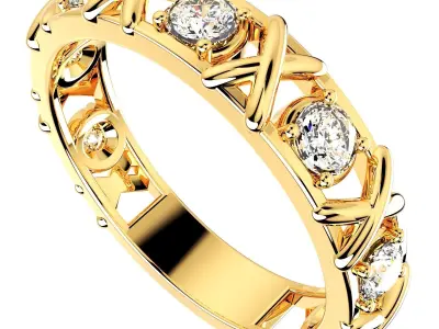  Wedding Set Ring 3D CAD Design-O11113 3D print model