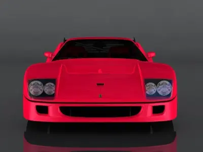 Ferrari f40 1989  Low-poly 3D model