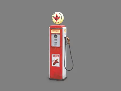 Vintage Gas Pump - PRO Version Low-poly 3D model