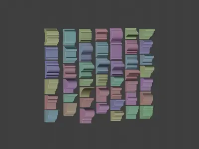 46 Classic Crown Moldings Pack Vol 1 3D model