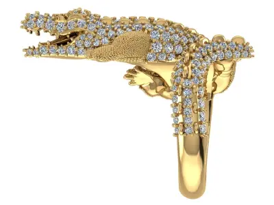 Crocodiles ring 3D print model 3D print model