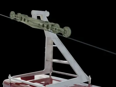 cablecar cable car Low-poly 3D model