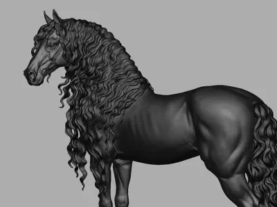 Friesian horse  -  3D Sculpting 3D print model