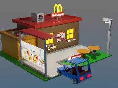 McDonalds Restaurant Low-poly 3D model